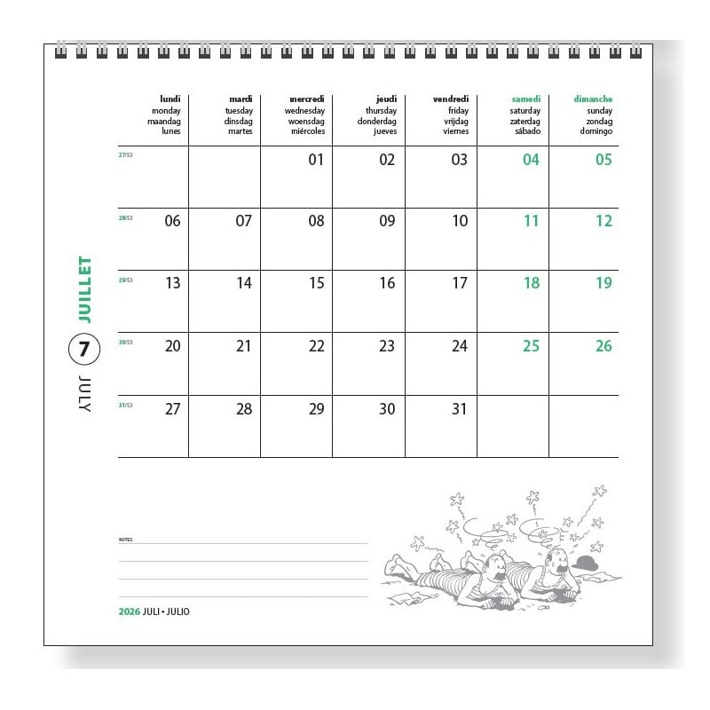 Books & Stationery - Tintin - Large Calendar Tintin 2026